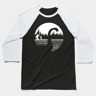 Loch Ness Monster Bigfoot and alien Baseball T-Shirt